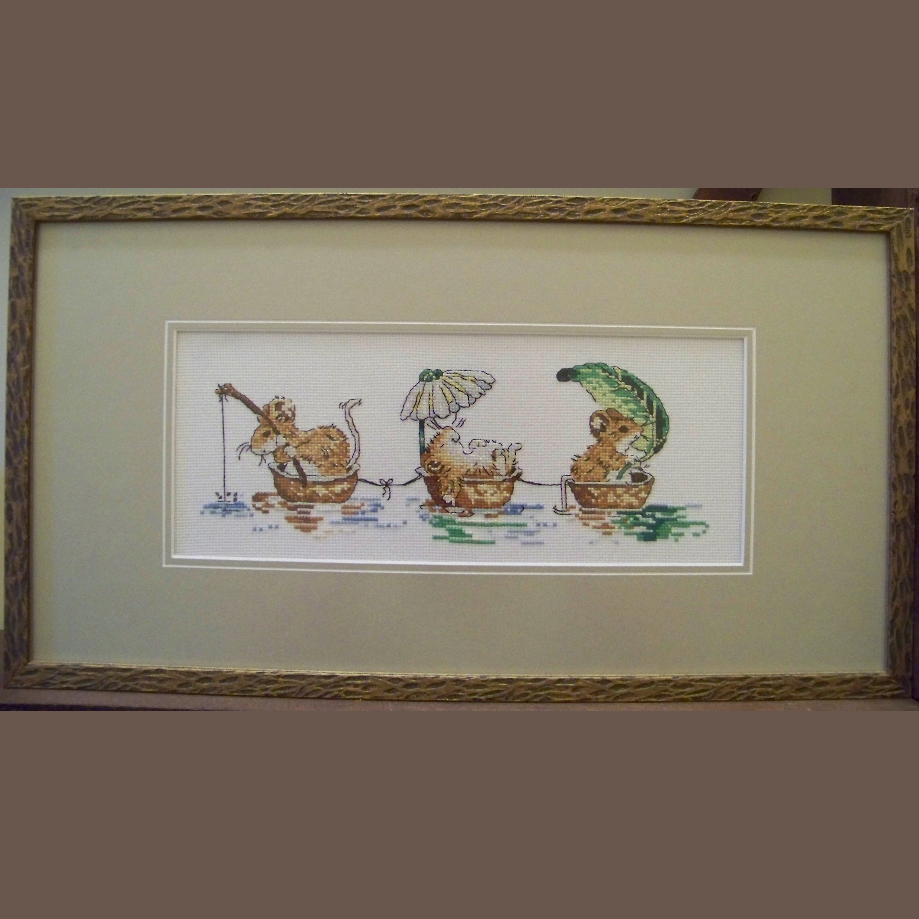 Cross-stiched picture 3 mice